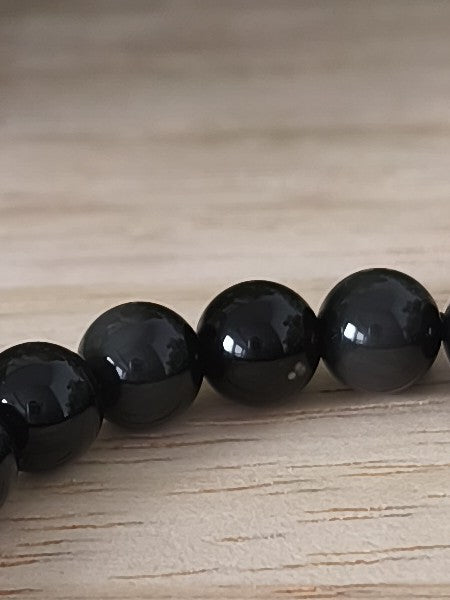 Bracelet en obsidienne œil céleste 6 mm – Pierre de protection énergétique – Collection Pierre d’Exception