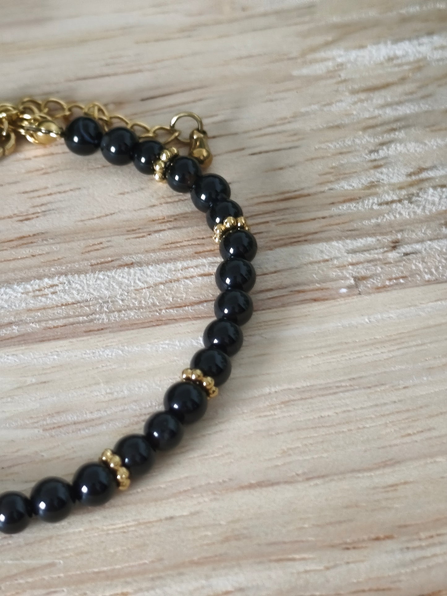 Bracelet Onyx Noir en acier inoxydable – Protection et élégance – Collection Éclat d’Acier