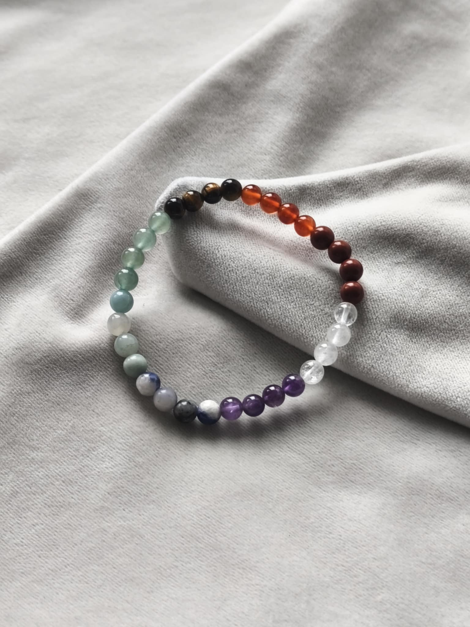 “Bracelet 7 Chakras en pierres naturelles multicolores pour l’harmonisation des énergies et le bien-être”
