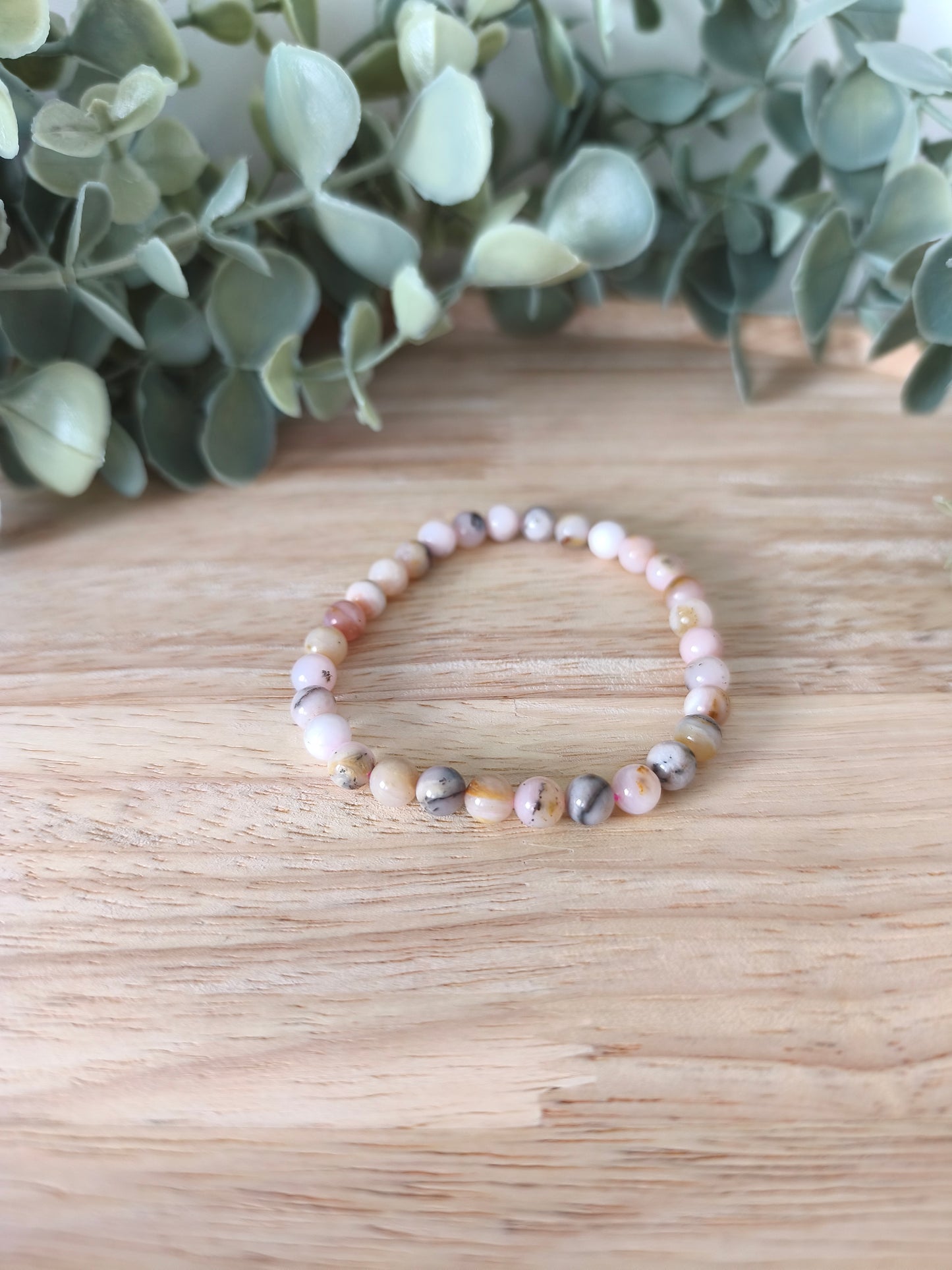 Bracelet Opale Rose 6 mm – Pierre de douceur et harmonie – Collection Pierre d’Exception