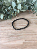 Bracelet Obsidienne Œil Céleste 4mm, pierres naturelles protectrices, reflets irisés mystiques, Collection Pierre d’Exception.