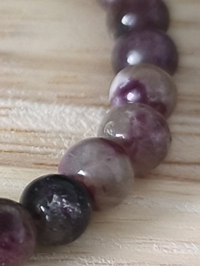 Bracelet Tourmaline Rose sur Quartz 6 mm – énergie du cœur, amour et protection – Collection Pierre d’Exception