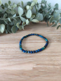 Bracelet Azurite Malachite 4mm, pierres naturelles polies Collection Pierre d’Exception, bijou bleu et vert pour concentration et équilibre.