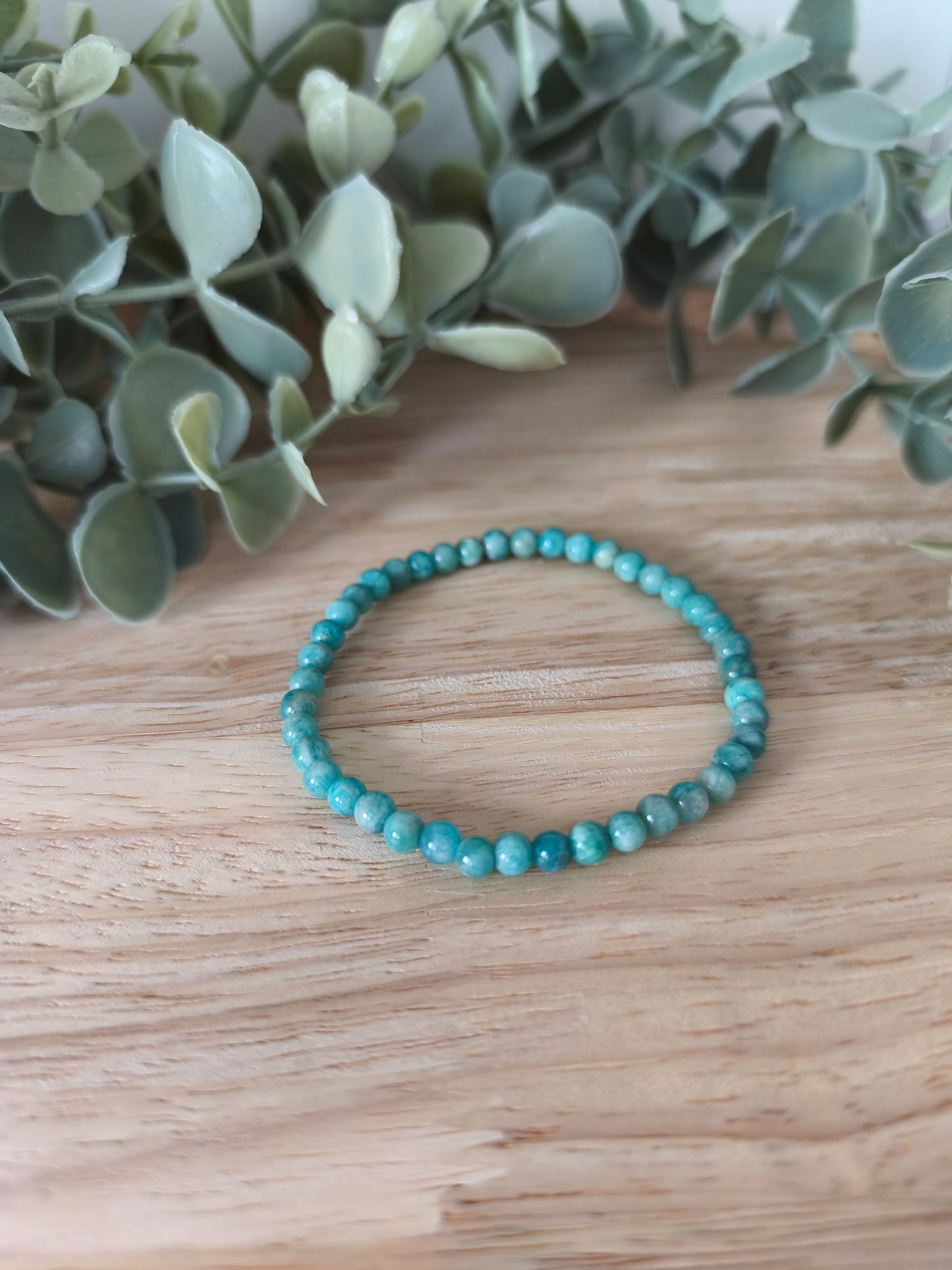 Bracelet Amazonite Pérou 4mm aux nuances vert turquoise, bijou raffiné et apaisant