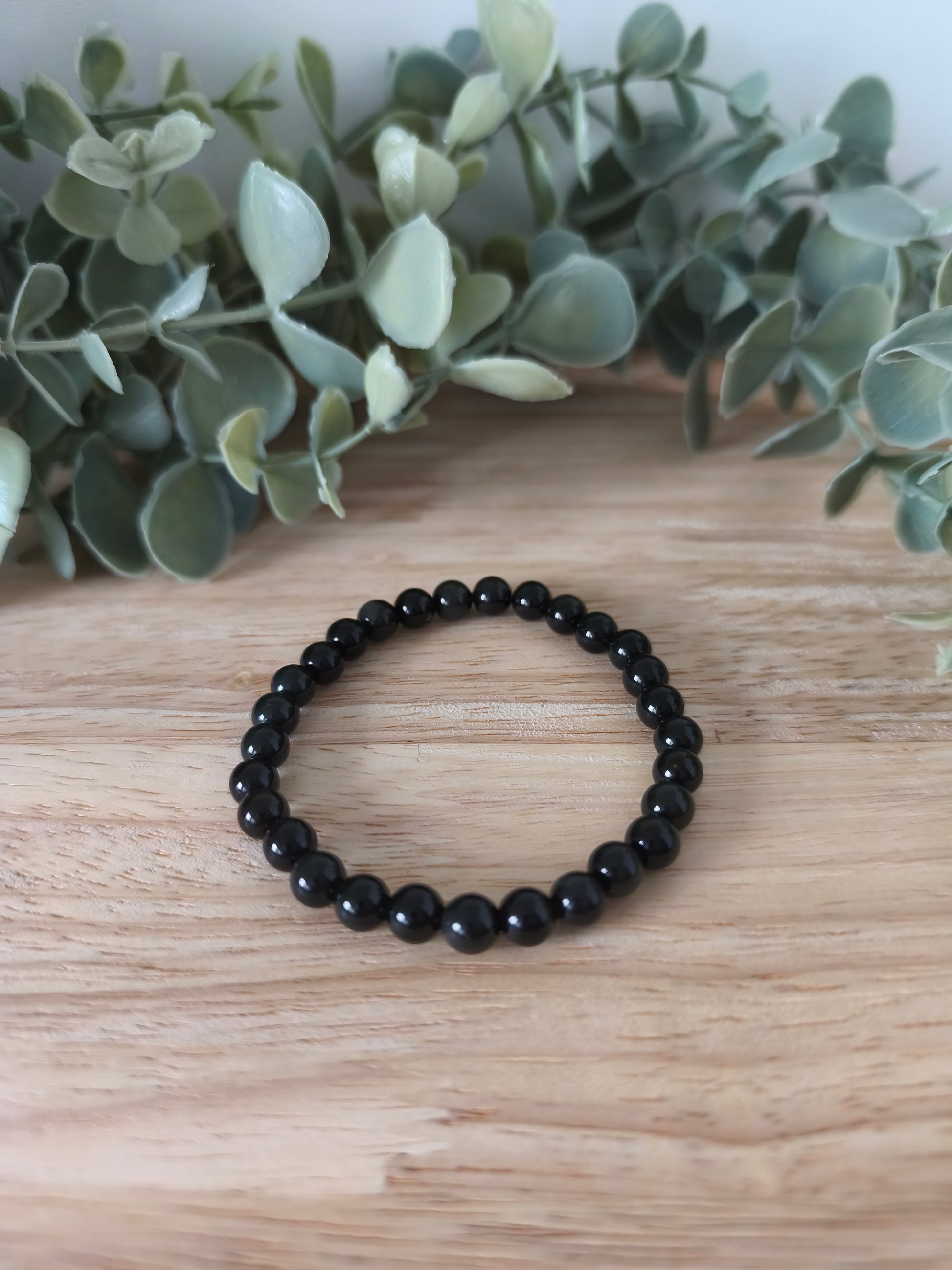 Bracelet en obsidienne œil céleste 6 mm – Pierre de protection énergétique – Collection Pierre d’Exception