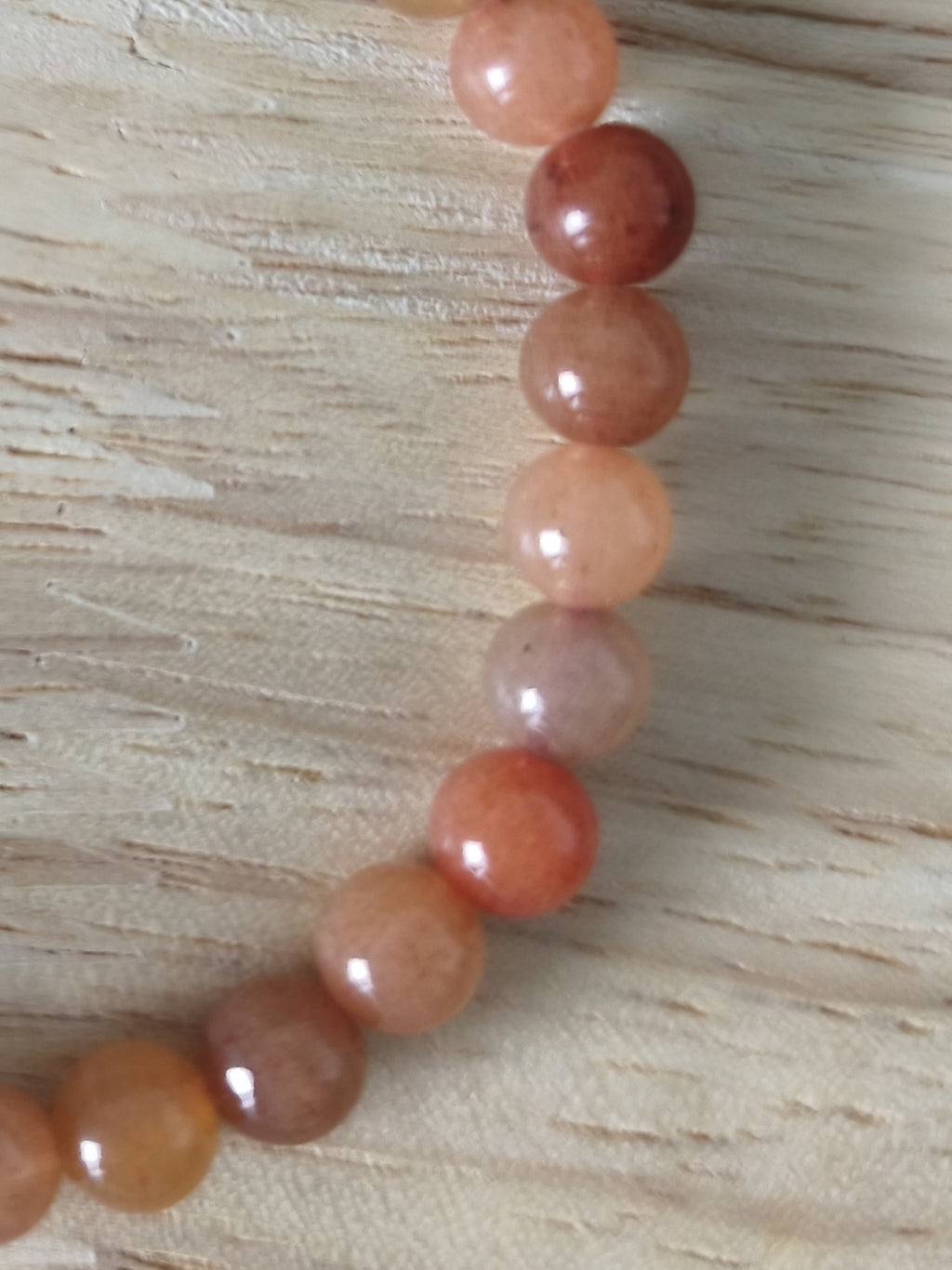 Bracelet Aventurine Orange 6mm, perles polies naturelles Collection Pierre d’Exception. Énergie, motivation et élégance au quotidien