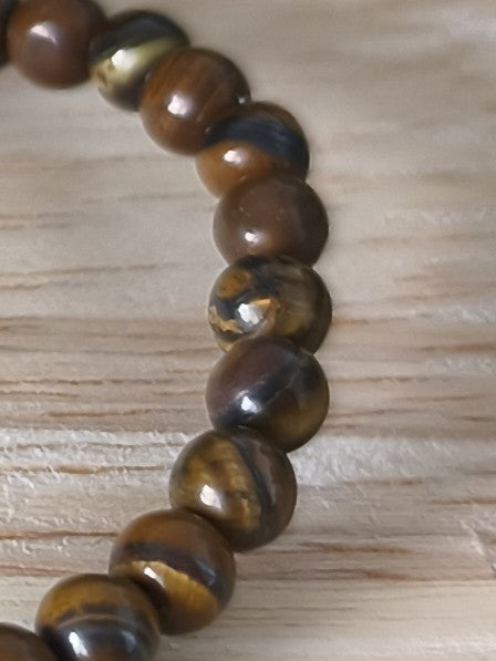 Bracelet en Œil de Tigre 4 mm – Pierre de protection et confiance – Collection Pierre d’Exception